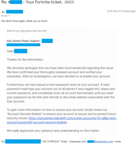 Unbanned Fortnite Account